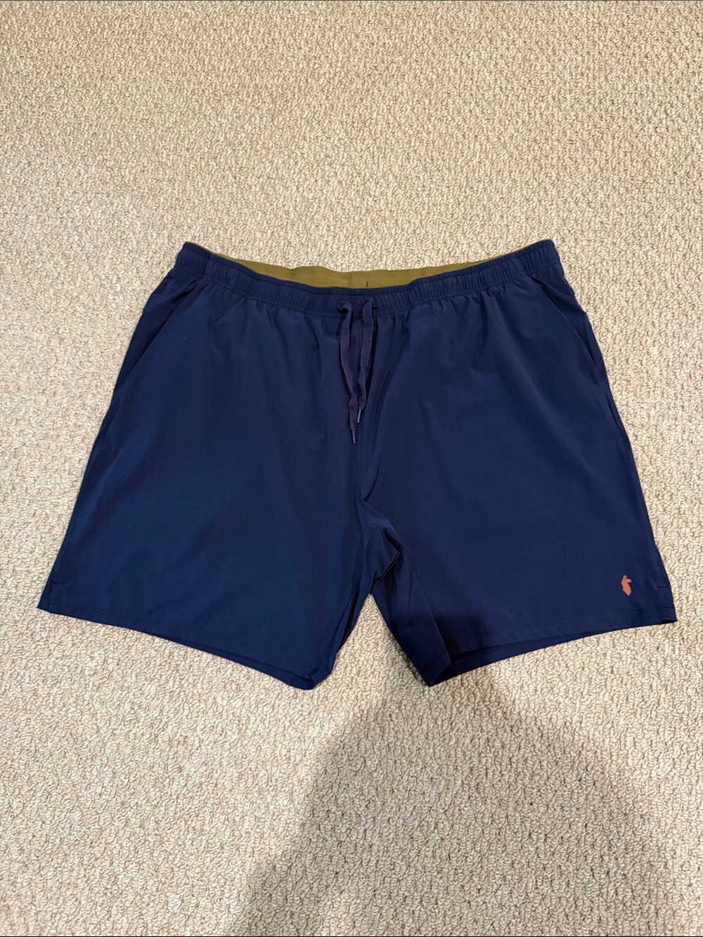 cotopaxi Navy Swim Trunks without lining with Olive Waistband